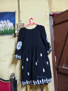 Black Embroidered Kurta ( L Size )
