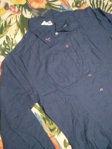 Navy Blue Button-Down Shirt