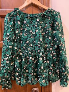 Floral Green Peplum Top - FLAT 899
