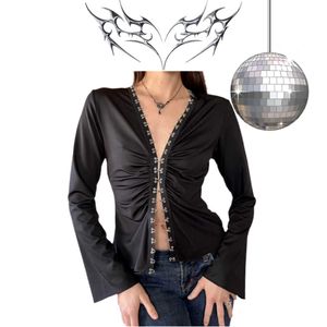 Vintage Y2k Gothic Aesthetic Black Top