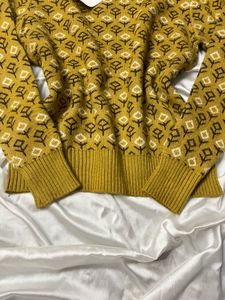 Mustard patterned Knit Sweater