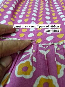 Floral Print Angrakha Style Dress with Tiered Pant