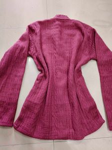 Pink Button-Down Cardigan