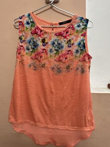Madame Peach Color Sequine Top