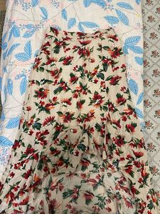 Floral High-Low Skirt
