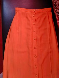 Flowy Orange Maxi Skirt