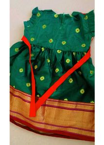 Beautiful Green Kids Paithani Dress