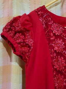 Tailor Stitched Red Dress