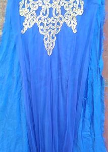2 Combo Unstiched Net Dress (Pink&amp;Blue)