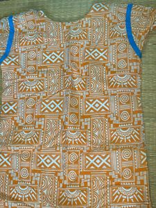 Orange And White kurta