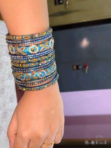Blue &amp; Gold Bangle Set