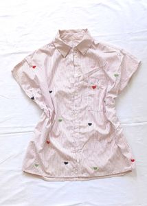 Striped Heart Print Shirt 🌈