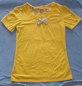 Yellow Embellished T-Shirt