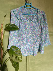 Korean Style Floral Top