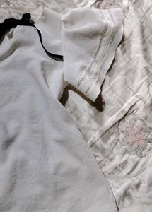 White Blouse with Bow Detail