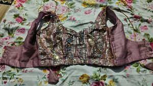 Sequence Saree With Sleeveless Blouse