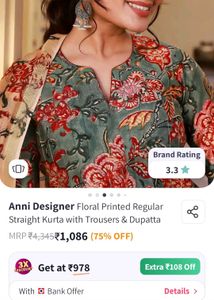 Floral Printed 3 piece Kurta Set