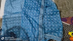 Sky Blue Floral Saree