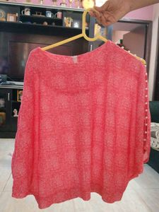 Red Pearl Sleeve Top