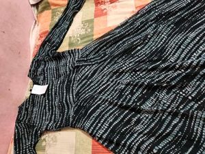 Black &amp; White Patterned Maxi Dress