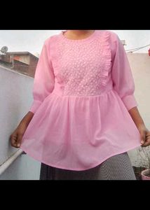 Cute Pink Peplum Top