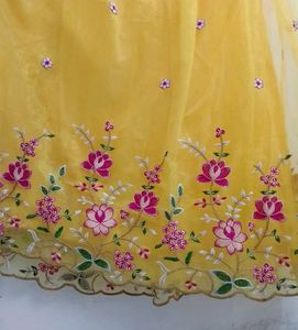 Pink Yellow Flowers Lehnga 🪄