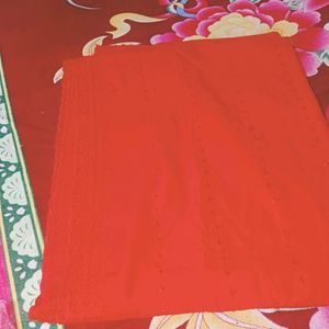 Red ChikanKari Dupatta