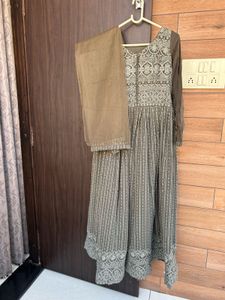 ethnic heavy embodiery georgette gown