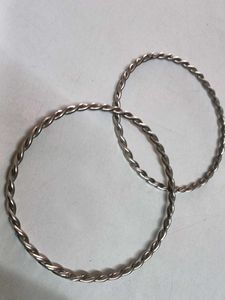 Silver Twisted Bangle Set