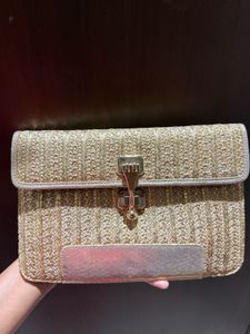 Vintage Golden Clutch With Sling
