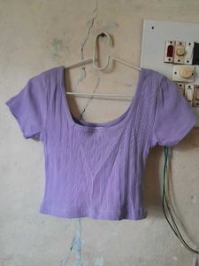 Purple Ribbed Top