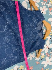 Denim Floral Tank Top