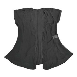Black Sheer Open Cardigan