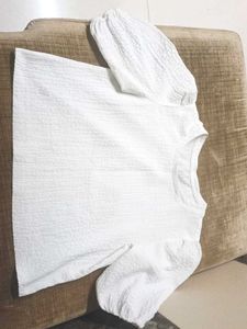 White Puff Sleeve Top