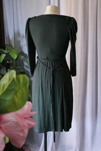 Elegant Green Tie Back Midi Dress