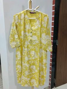 Lime Yellow Floral  Kurta