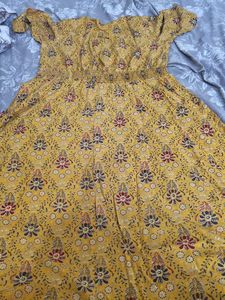 Floral Top Mustard Yellow