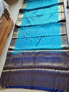 Blue &amp; Gold Silk Saree