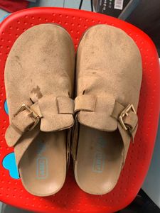 Tan Suede Clogs - Size 3.5