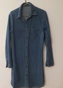 Long Denim Dress.Thick Soft Material. Casual Wear