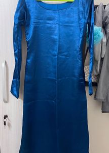 Teal Blue Satin Kurti💙