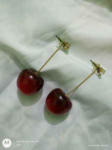 Cherry fruit classic drop earrings