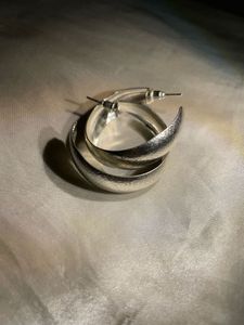 Thick Silver Hoops Medium
