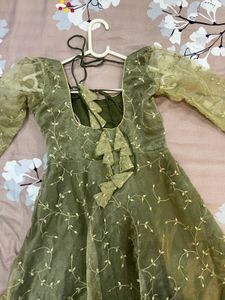 Elegant Green stitched anarkali Dress