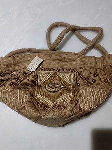 Spacious Jute Bag With Beautiful Embroidery