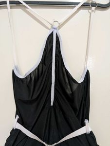 Semi sheer Bodysuit With Waist Belt