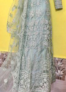 Elegant Blue Embroidery Gown