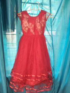 Red Floral Party Dress