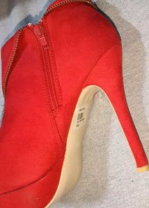 Red Platform Ankle Boots