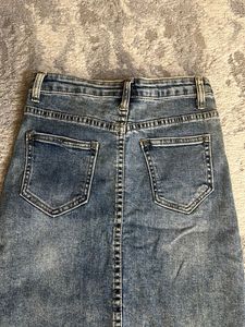 Denim High Waisted Skirt